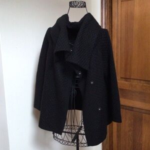 Merino Wool with cashmere Sweater/Jacket, black Medium